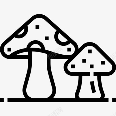 蘑菇蔬菜7线状图标图标