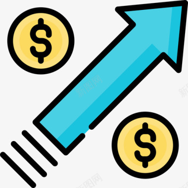货币增长投资11线性颜色图标图标
