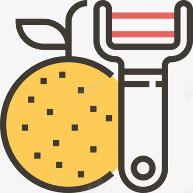 削皮器厨房工具2黄色阴影图标图标