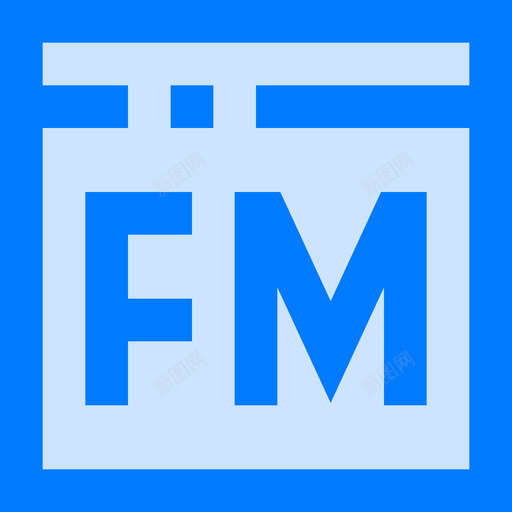 Fm收音机3蓝色图标svg_新图网 https://ixintu.com Fm 收音机3 蓝色