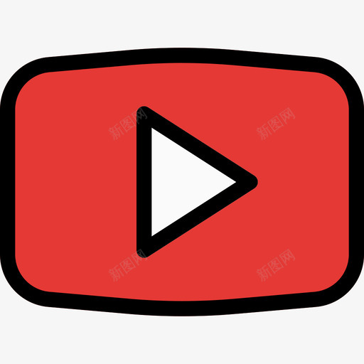 Youtube社交媒体图标3线性颜色svg_新图网 https://ixintu.com Youtube 社交媒体图标3 线性颜色