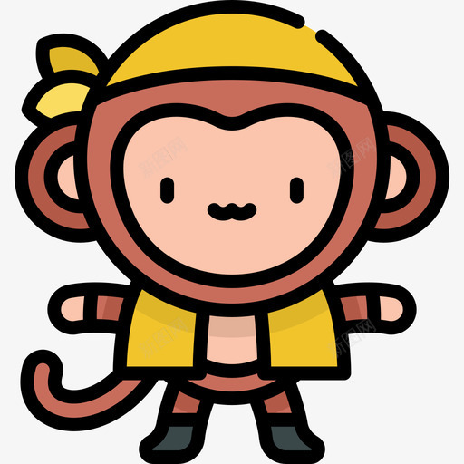 猴子海盗29直线颜色图标svg_新图网 https://ixintu.com 海盗29 猴子 直线颜色