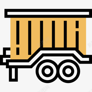 拖车汽车服务15黄色阴影图标图标