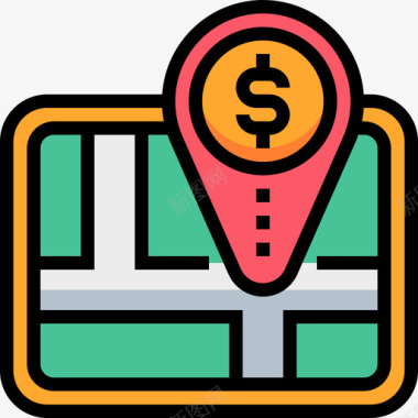 地图财务策略线条颜色图标图标