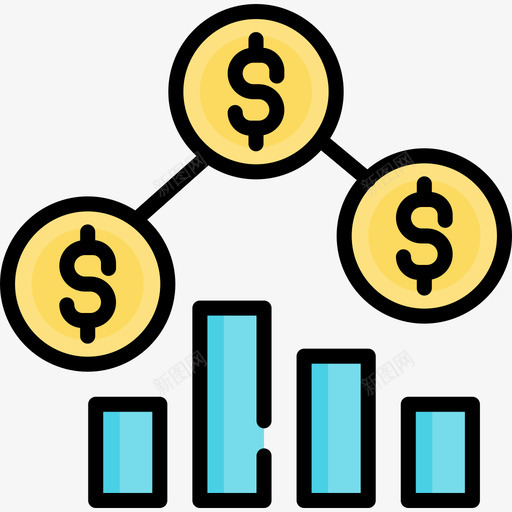 金钱投资11线性颜色图标svg_新图网 https://ixintu.com 投资11 线性颜色 金钱