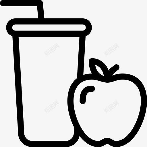 果汁健康健身2线性图标svg_新图网 https://ixintu.com 健康健身2 果汁 线性