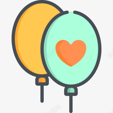 气球慈善35双色图标图标