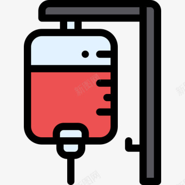 输血保健和医疗8线性颜色图标图标