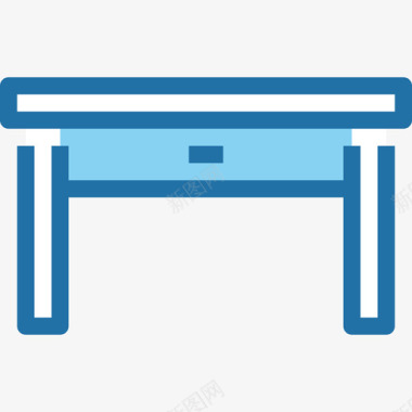 桌子家具25蓝色图标图标