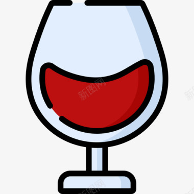 葡萄酒20号酒吧线性颜色图标图标