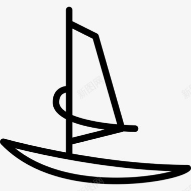 风帆旅行52直线图标图标