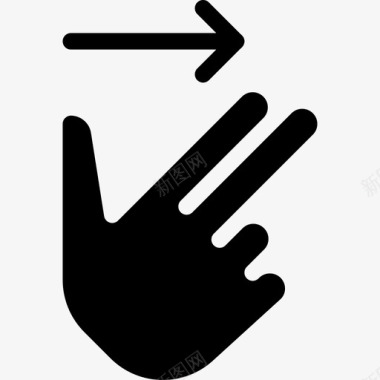 向右滑动触摸手势5填充图标图标
