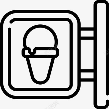 信号冰淇淋16线性图标图标