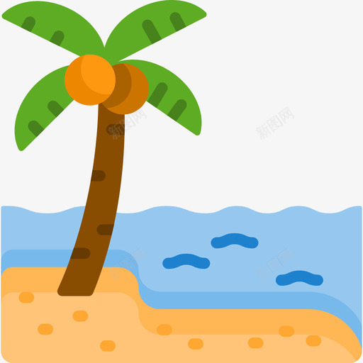 海滩夏季12平坦图标svg_新图网 https://ixintu.com 夏季12 平坦 海滩
