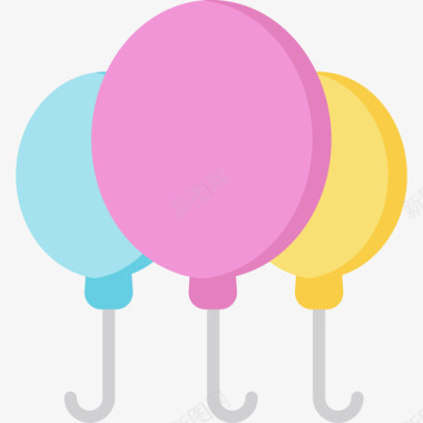 气球派对和庆祝活动12扁平图标图标