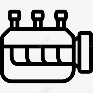发动机运输34线性图标图标