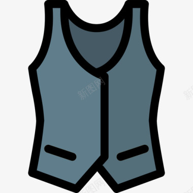 背心衣服和附件2线性颜色图标图标