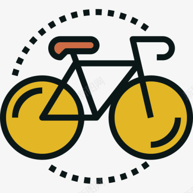 自行车旅游交通线颜色图标图标