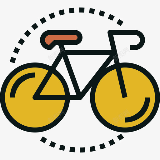 自行车旅游交通线颜色图标svg_新图网 https://ixintu.com 旅游交通 线颜色 自行车