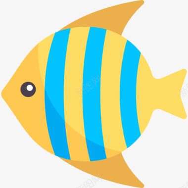 鱼动物和自然扁平图标图标