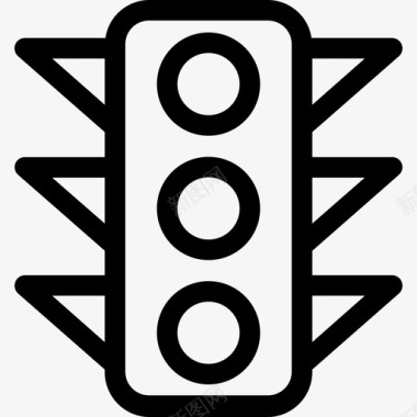 交通灯4号车直线型图标图标