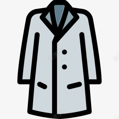 外套衣服和附件2线性颜色图标图标