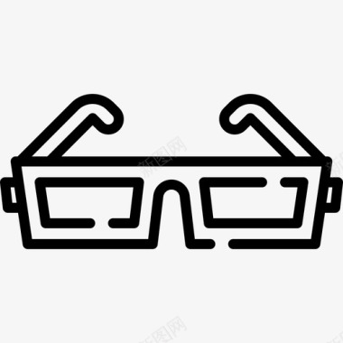 3d眼镜媒体技术14线性图标图标