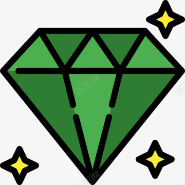 钻石珠宝7线性颜色图标图标