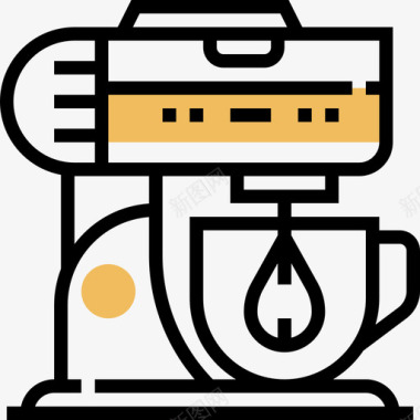 搅拌机厨房工具9黄色阴影图标图标