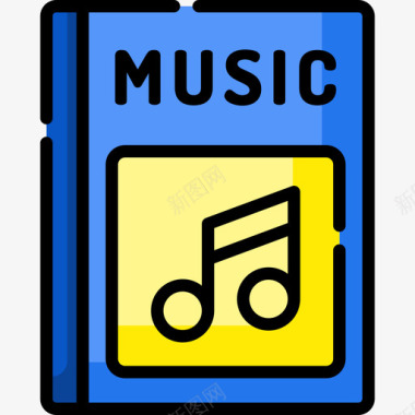 音乐书音乐商店13线性颜色图标图标