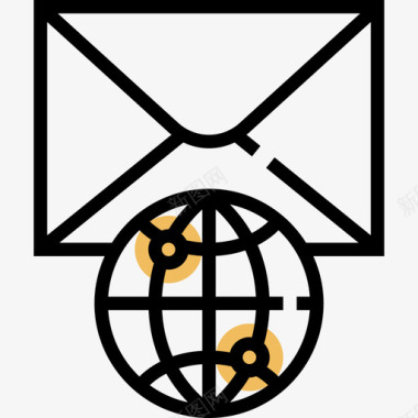 电子邮件商务必备2黄色阴影图标图标