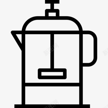 法国出版社咖啡店48直线图标图标