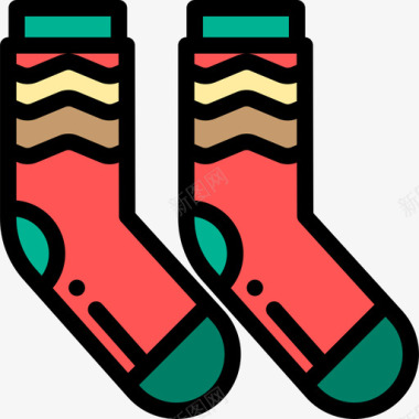 袜子冬装6线纹颜色图标图标