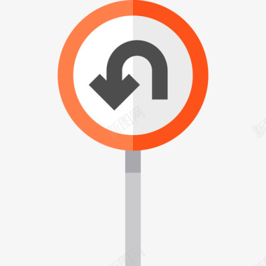 U形转弯信号灯禁止平直图标图标