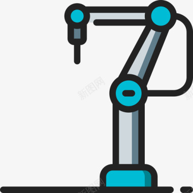 机械臂工业40线性颜色图标图标