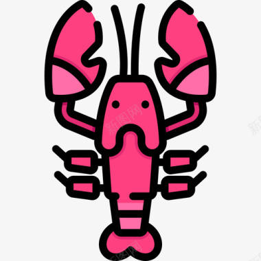 龙虾泰国15线形颜色图标图标
