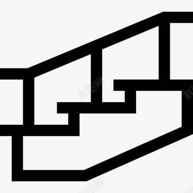 楼梯建筑10直线图标图标