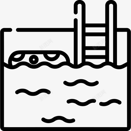 游泳池夏季13线性图标svg_新图网 https://ixintu.com 夏季13 游泳池 线性