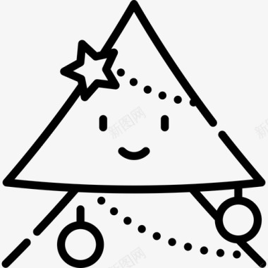 圣诞树圣诞化身6直线型图标图标
