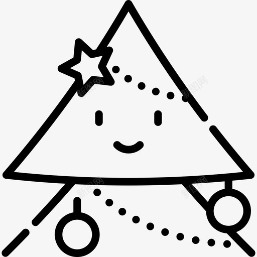 圣诞树圣诞化身6直线型图标svg_新图网 https://ixintu.com 圣诞化身6 圣诞树 直线型