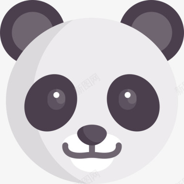 熊猫动物与自然平坦图标图标