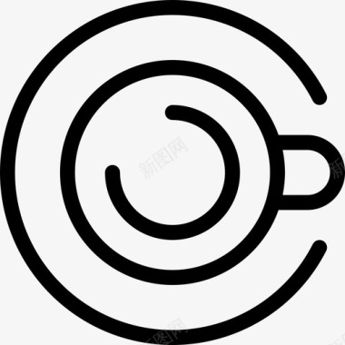 咖啡杯咖啡和茶2线性图标图标
