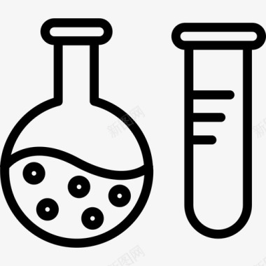 烧瓶科学32线性图标图标