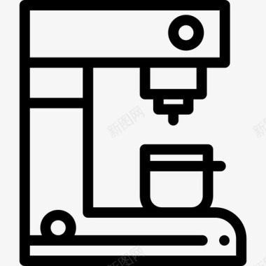 咖啡机家庭和生活9线性图标图标