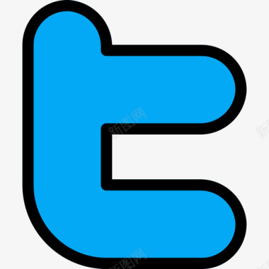 Twitter社交媒体图标3线性颜色图标