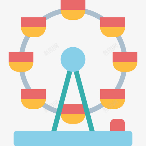 游乐场12号摩天轮平面图标svg_新图网 https://ixintu.com 平面 游乐场12号摩天轮