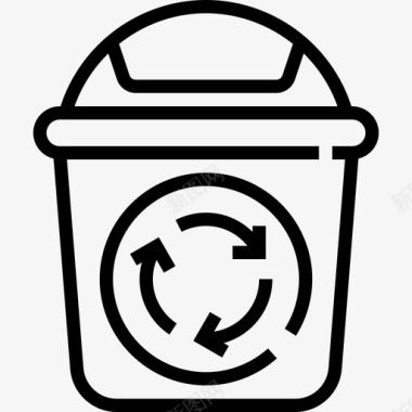 回收箱商业必需品线性图标图标