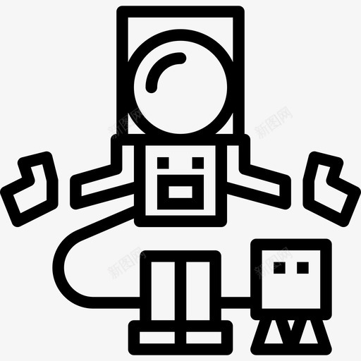 宇航员74号太空人直线型图标svg_新图网 https://ixintu.com 74号太空人 宇航员 直线型