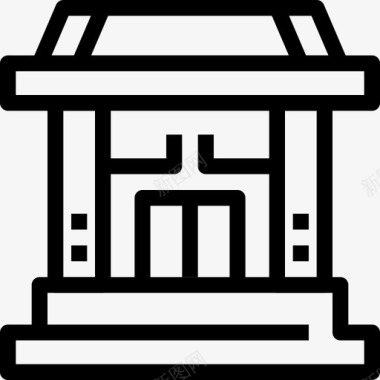 银行银行和金融直线图标图标