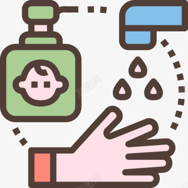 洗手宝宝健康本色图标图标